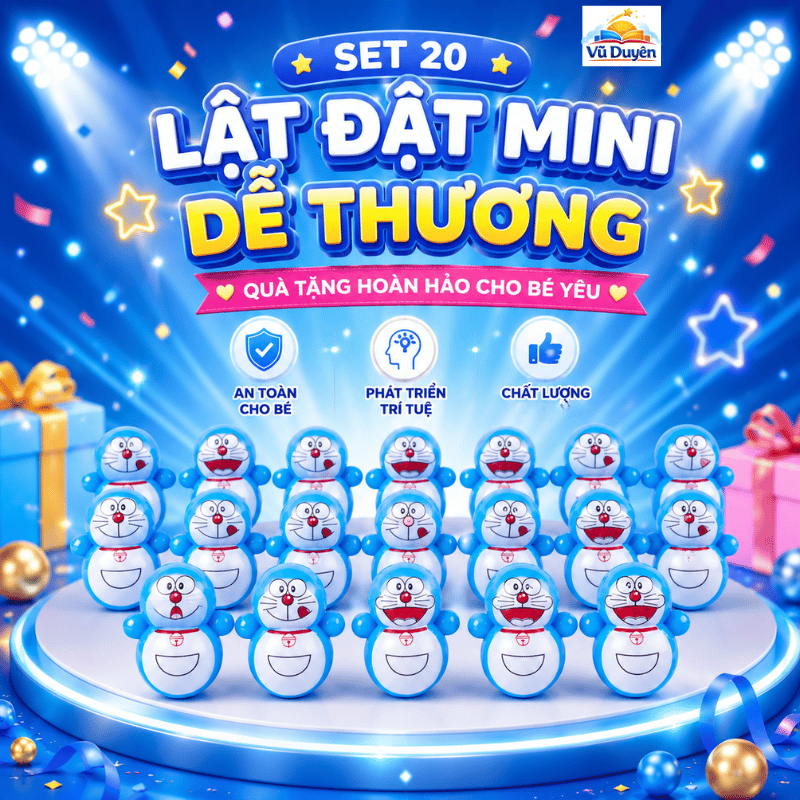 Set 20 Con Lật đật mini doremon vui nhộn cho bé