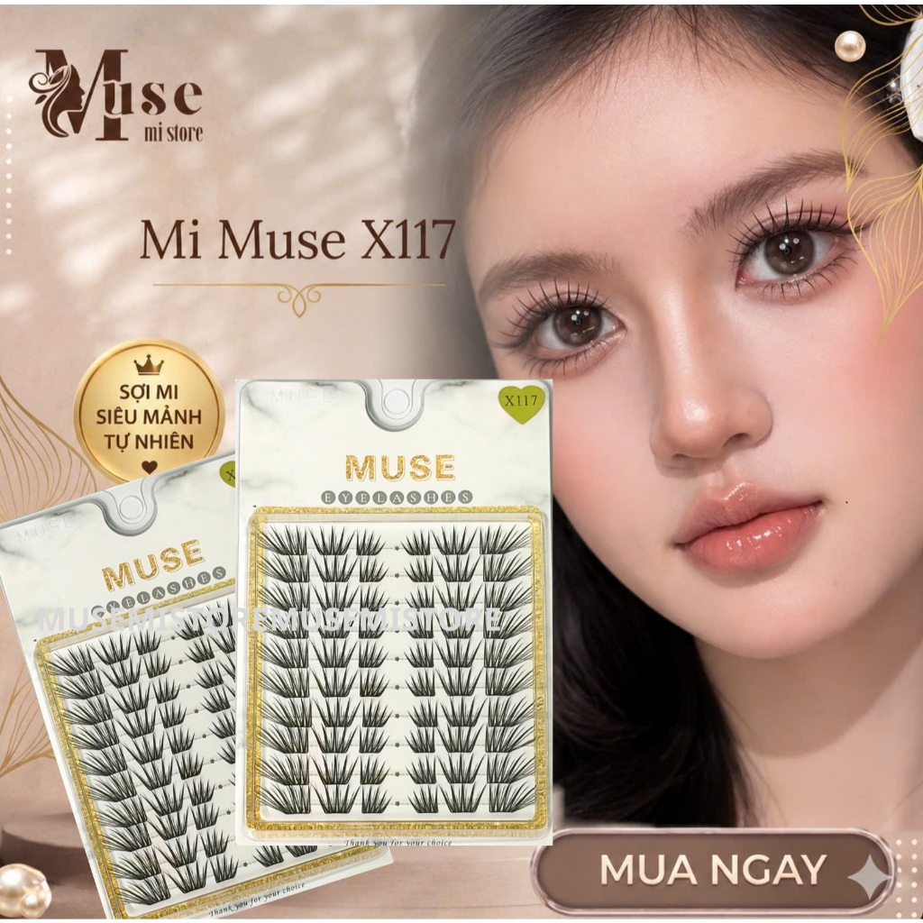 Lông Mi Cụm Muse X117 - Sợi Tự Nhiên, Mỏng Nhẹ, Chuyên Make Up- Muse_Mi_Store