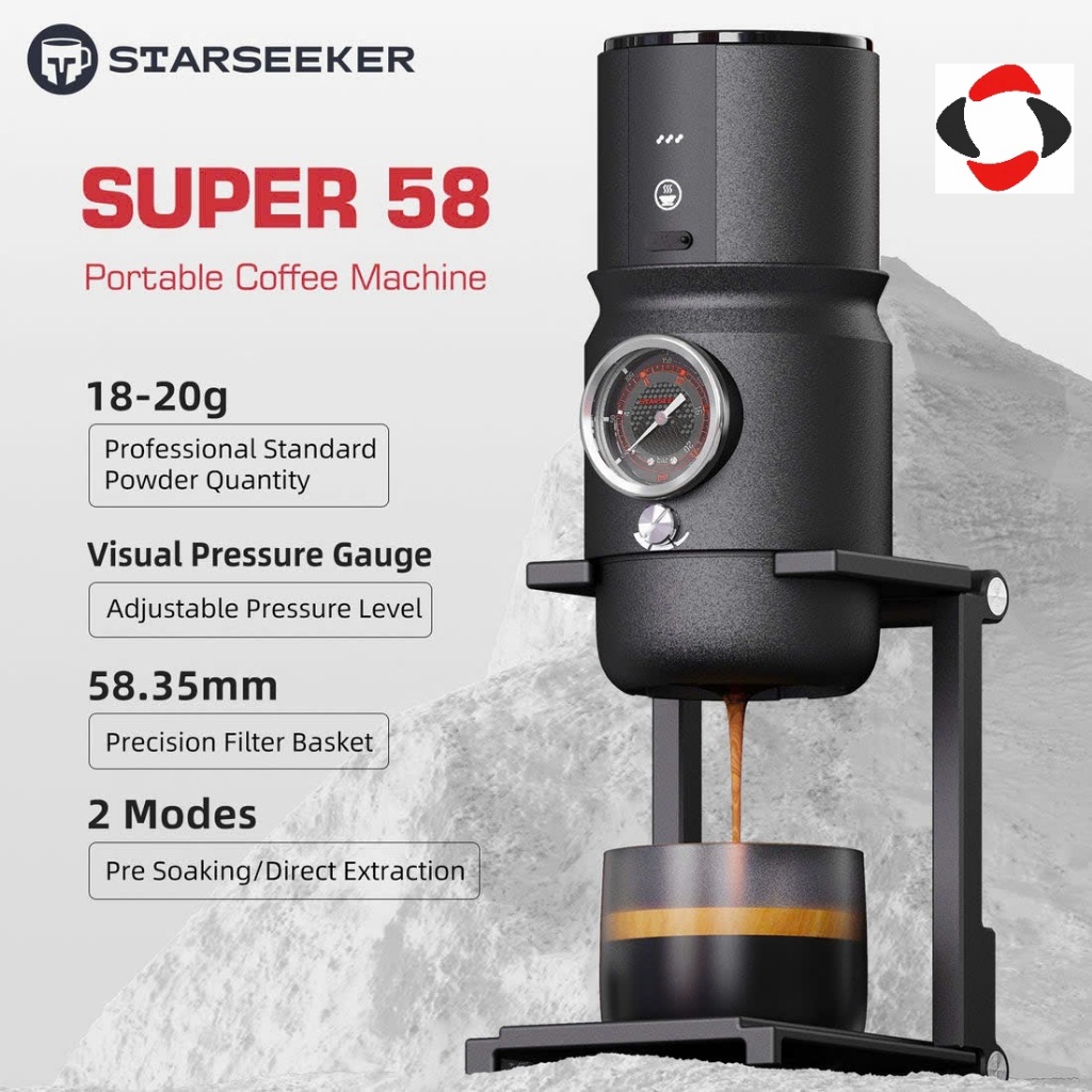 Máy Pha Cà Phê Espresso Di Động STARSEEKER Super58 , Máy Xay EDGE Mini Điện
