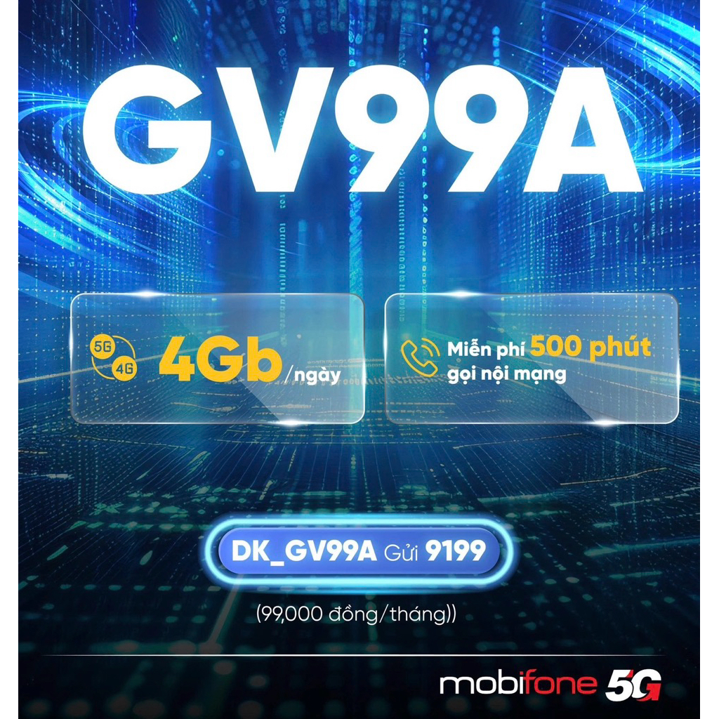 Mobifone 5G 099 Sim Số Đẹp Trả Trước nghe gọi bình thường đăng ký chính chủ tại nhà