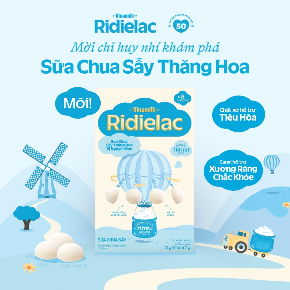 1 hộp Sữa Chua Sấy Thăng Hoa Ridielac – Vị Nguyên Bản 21g