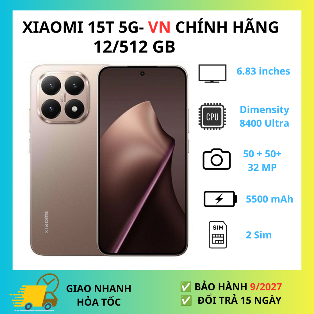 Điện Thoại Xiaomi 15T 5G (12/512) - Hàng Chính Hãng Xiaomi Việt Nam
