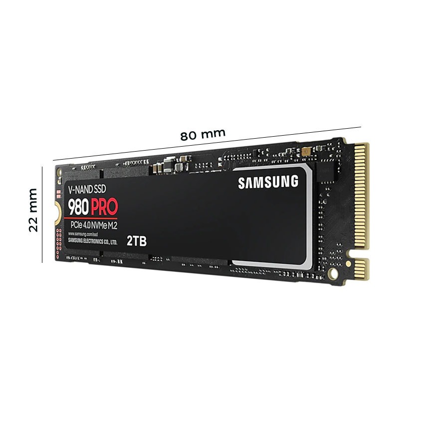 SSD Samsung 980 Pro 2TB PCIe Gen 4.0 x4 NVMe V-NAND M.2 2280 MZ-V8P2T0BW
