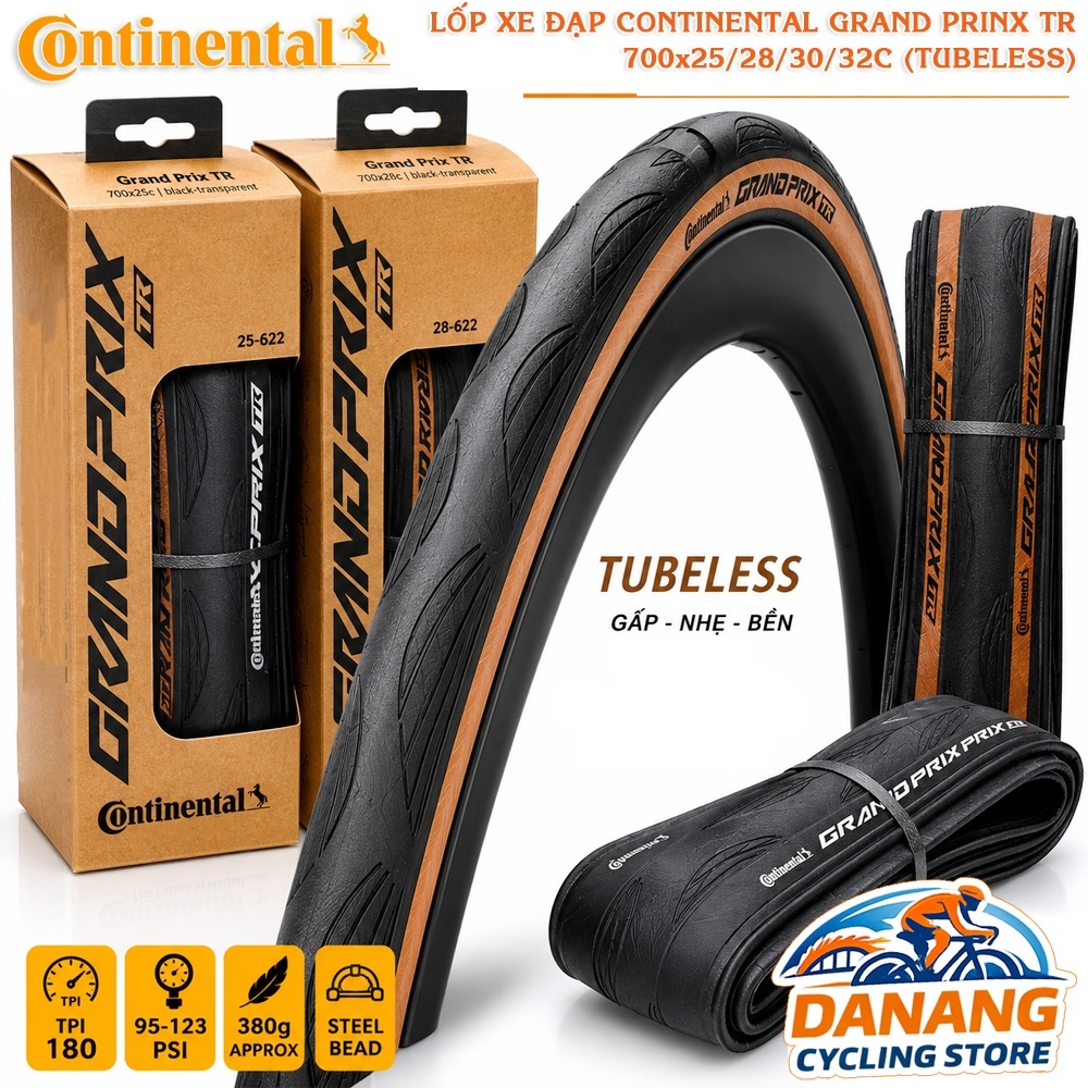 Lốp (Vỏ) Gấp Xe Đạp Road Continental Grand Prix TR Tubeless Ready 700x25C/28C/30C/32C