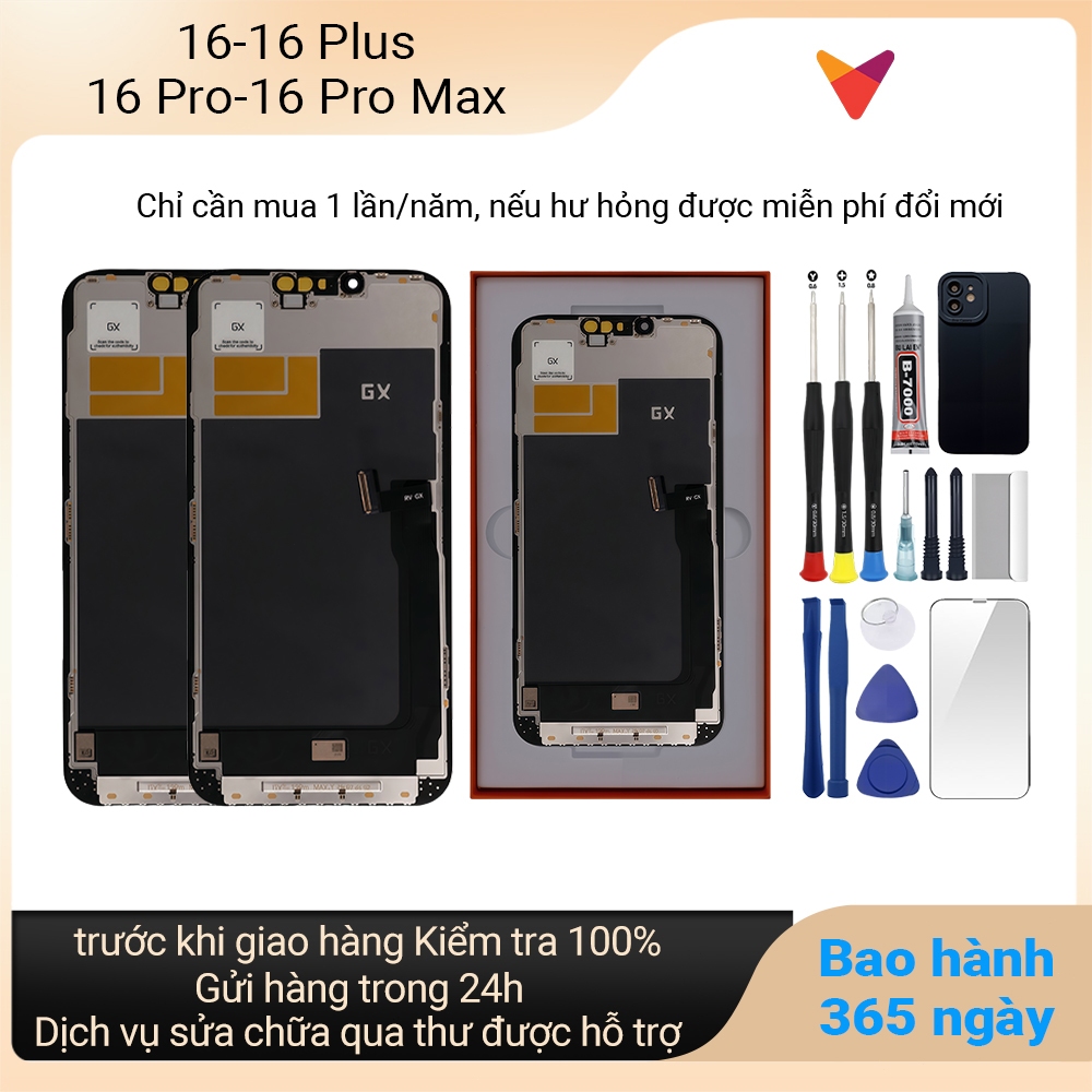 Màn hình GX-HD+ chính hãng tương thích IP 16/16 Plus/16 Pro/16 Pro Max Bảo hành 12T