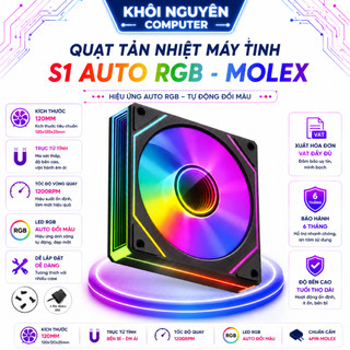 Quạt Tản Nhiệt Máy Tính Leopard S1 LED RGB 120mm Tự Đổi Màu Không Cần Hub Fan Case PC Gaming