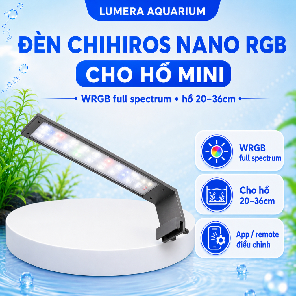 [Lumera Aquarium] Đèn Chihiros Nano RGB Cho Hồ Thủy Sinh, Cá Cảnh Mini