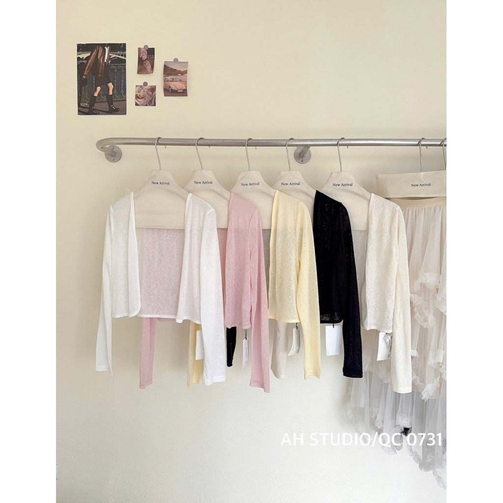 [Chất thun giấy sẵn ship] Áo khoác ngoài - áo cardigan nữ thun giấy mỏng dáng vát cong | BigBuy360 - bigbuy360.vn