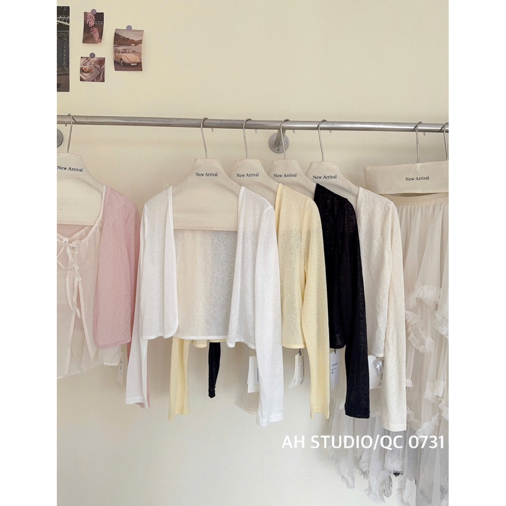 [Chất thun giấy sẵn ship] Áo khoác ngoài - áo cardigan nữ thun giấy mỏng dáng vát cong | BigBuy360 - bigbuy360.vn