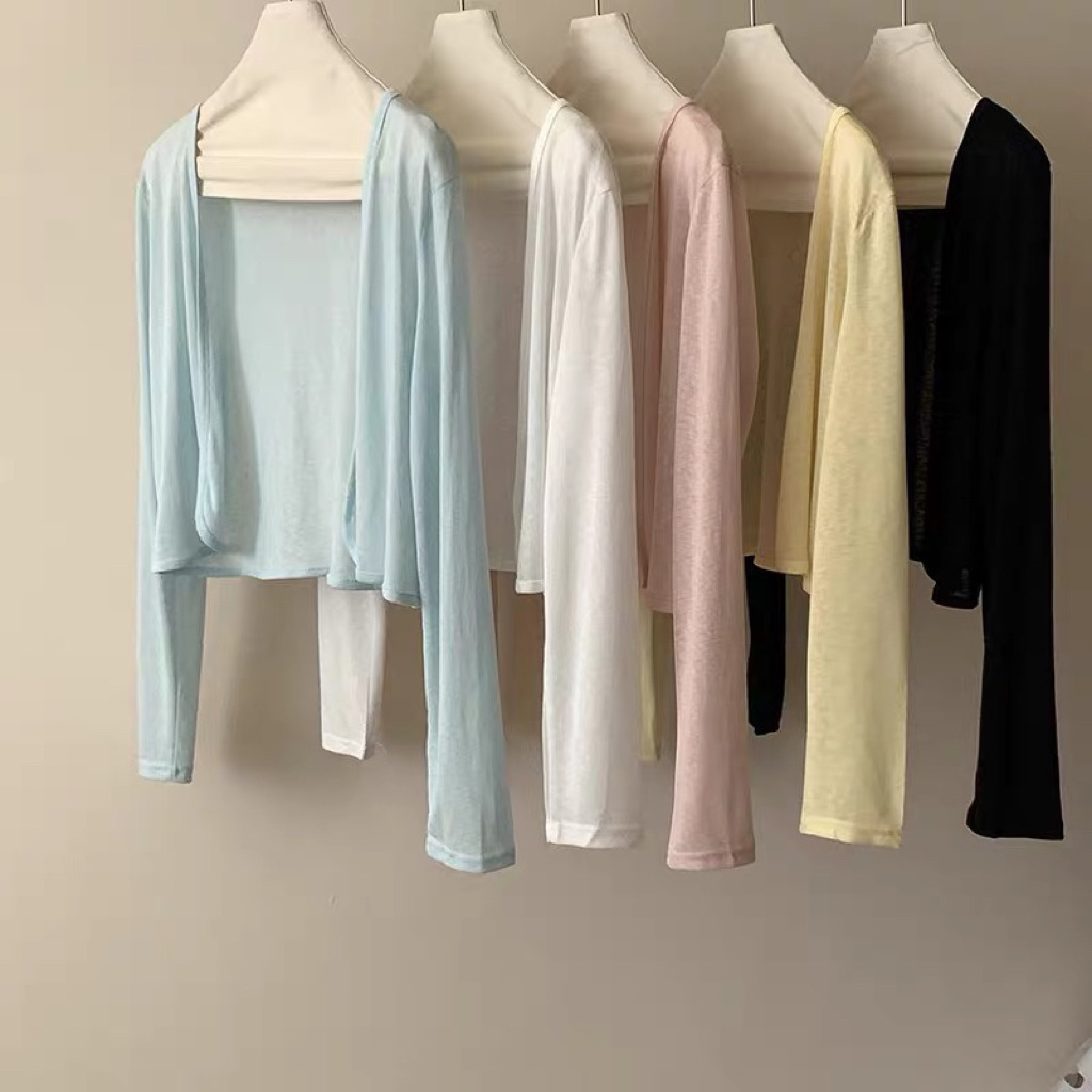 [Chất thun giấy sẵn ship] Áo khoác ngoài - áo cardigan nữ thun giấy mỏng dáng vát cong | BigBuy360 - bigbuy360.vn