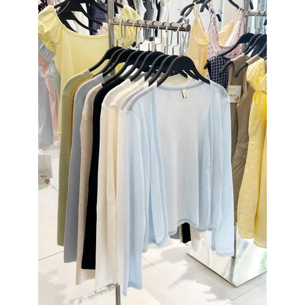 [Chất thun giấy sẵn ship] Áo khoác ngoài - áo cardigan nữ thun giấy mỏng dáng vát cong | BigBuy360 - bigbuy360.vn