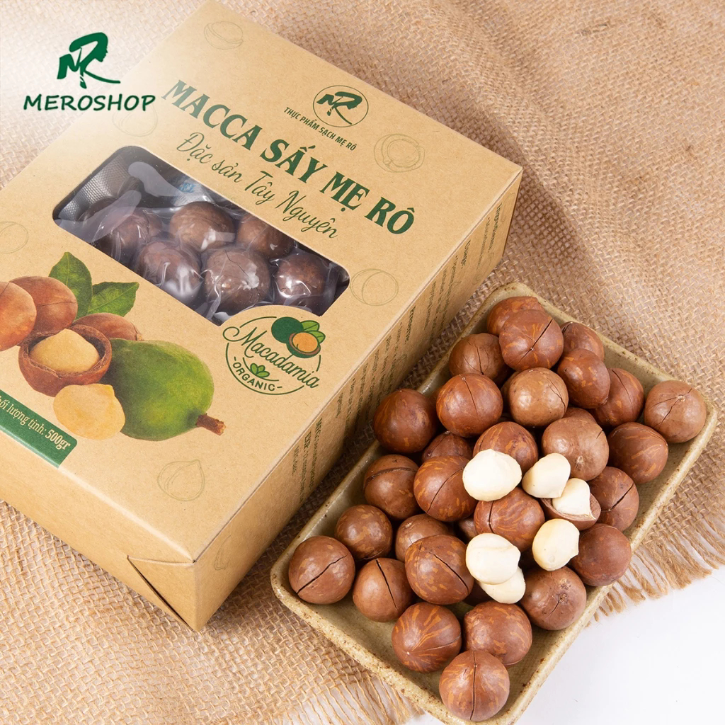 [COMBO 1KG TÚI ZIP] Đặc Sản Hạt Macca Tây Nguyên Sấy Chín Còn Vỏ Size Trung Thương Hiệu Mẹ Rô