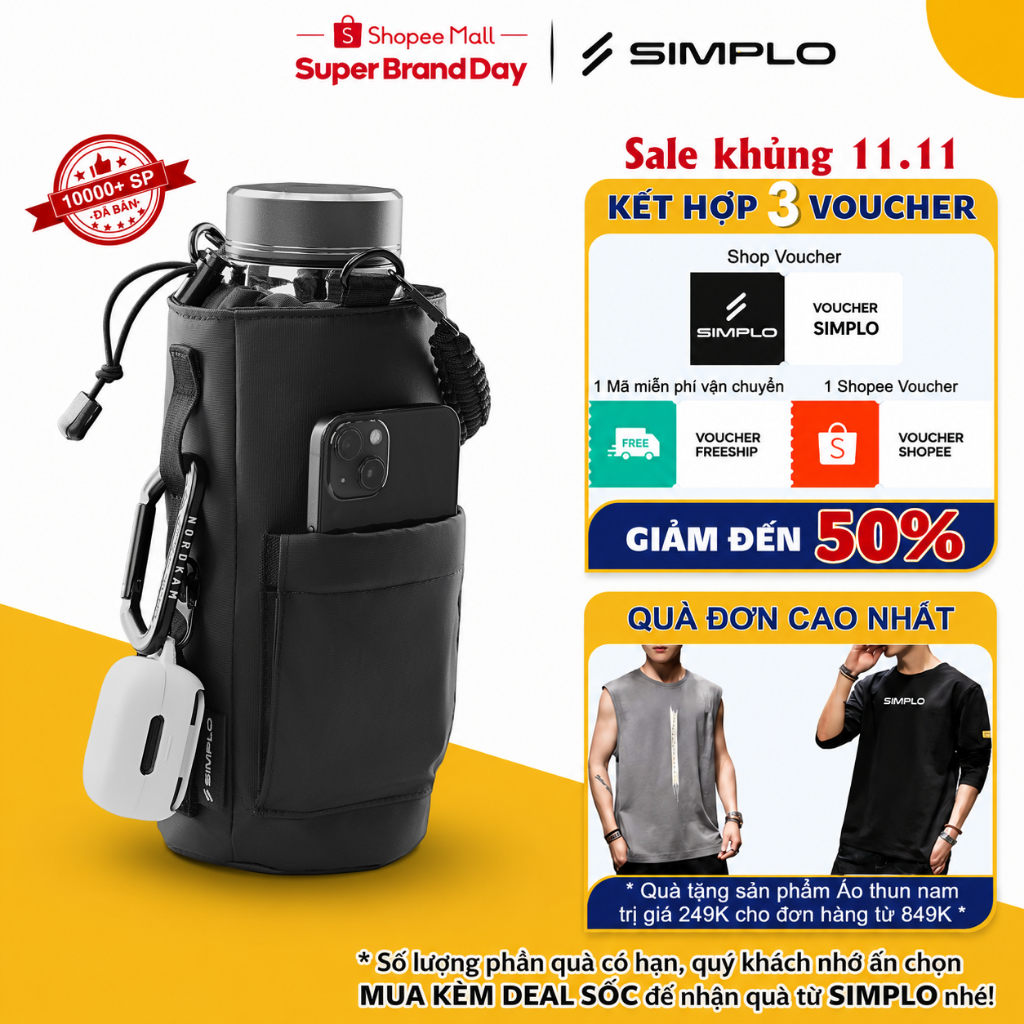 Túi Đựng Bình Nước SIMPLo Hydro Carry Chống Nước Cho Ly Giữ Nhiệt Bình Giữ Nhiệt