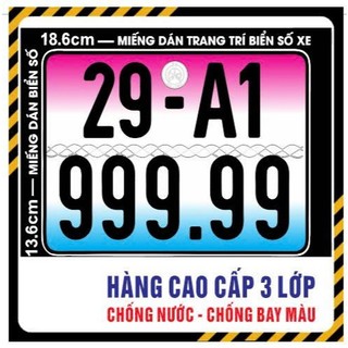 TEM DÁN BẢO VỆ BIỂN SỐ XE MÁY PVC 3 LỚP tem thỏ cầm phuộc