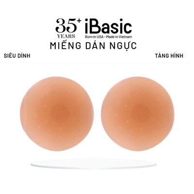 Hộp 2 Miếng dán ngực silicone iBasic có lỗ thoáng khí siêu dính tàng hình tái sử dụng PK117