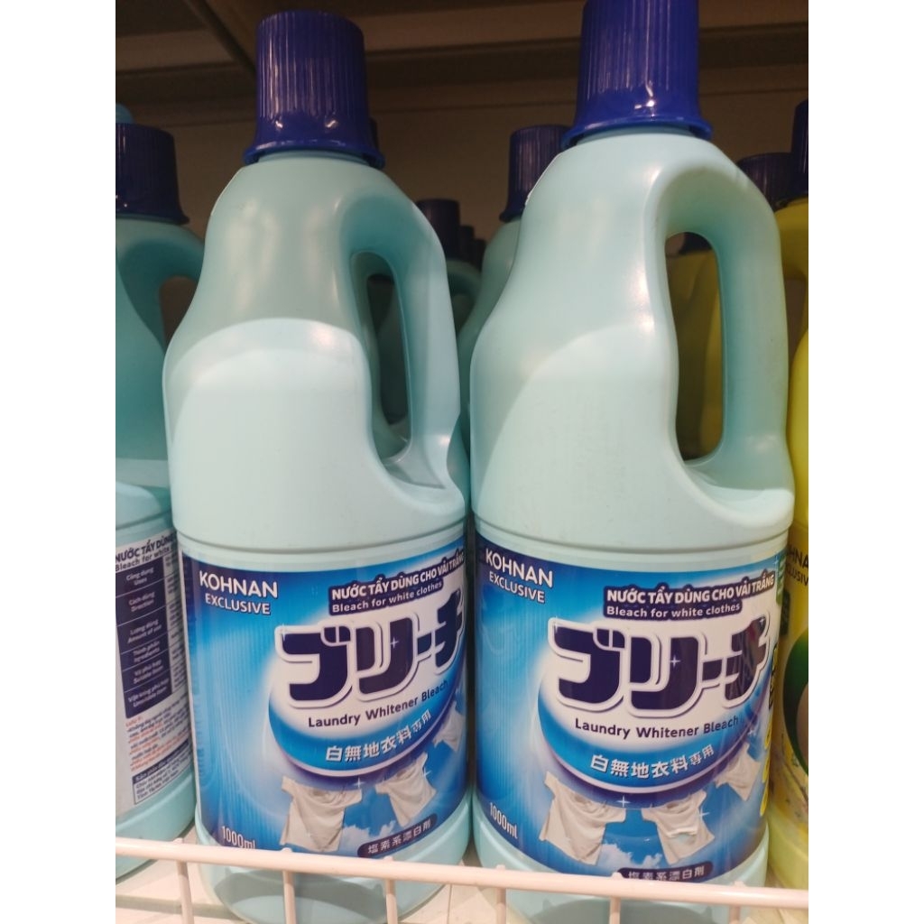 Nước Tẩy Quần Áo Trắng Kohan 1000ml -Tẩy Trắng, Diệt Khuẩn, Khử Mùi Quần Áo Trắng