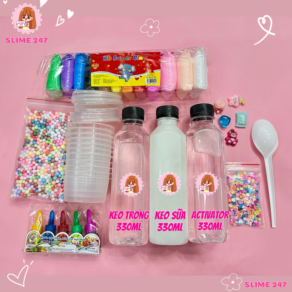 BỘ KIT LÀM SLIME LOẠI LỚN NGUYÊN LIỆU LÀM SLIME