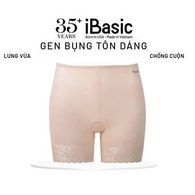 Quần gen bụng iBasic định hình lưng vừa phối ren gom bụng tôn dáng không viền chống cuộn P-GEN023