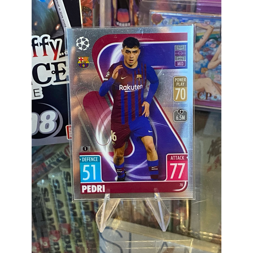 [THẺ DÀY CỨNG] Thẻ Cầu Thủ PEDRI Chính Hãng Topps Chrome Match Attax 2021-22 Áo Barcelona