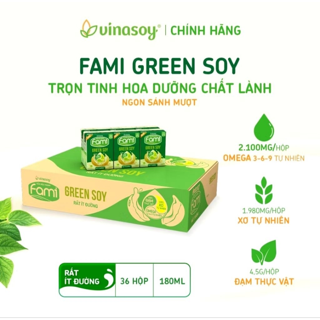 Sữa Đậu Nành Fami Green Soy Rất Ít Đường