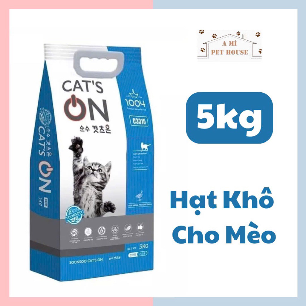 (Nguyên seal) Túi 5kg thức ăn cho mèo Cat’s On | Hạt khô Cat On