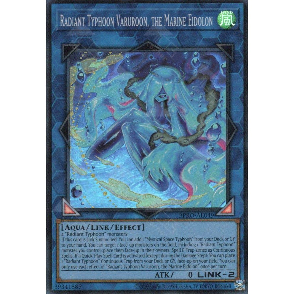 (PhUyên) Thẻ bài YuGiOh AE BPRO-AE049 Radiant Typhoon Varuroon, the Marine Eidolon (SR)