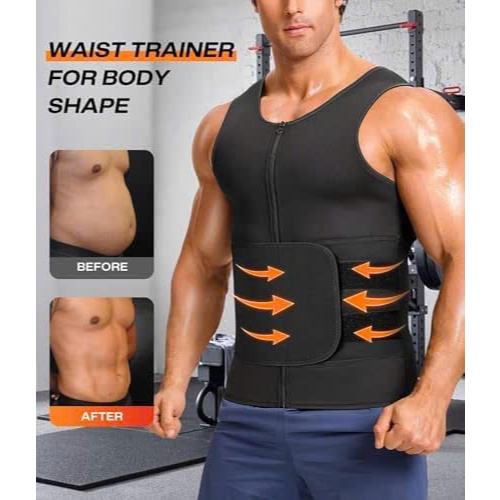 Áo Sauna Suit Nam Tập Thể Hình, Áo Gile Định Hình Bụng Co Giãn Tốt Hỗ Trợ Đốt Mỡ Cấp Tốc Siêu Sang T