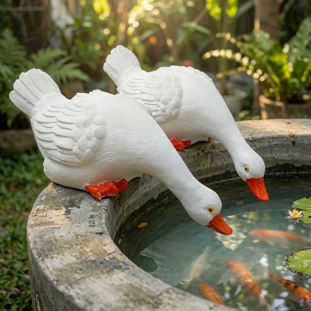 Vịt trang trí bể cá vịt trang trí hồ cá sân vườn vịt trang trí hồ cá thủy sinh vịt mô hình tiểu cảnh