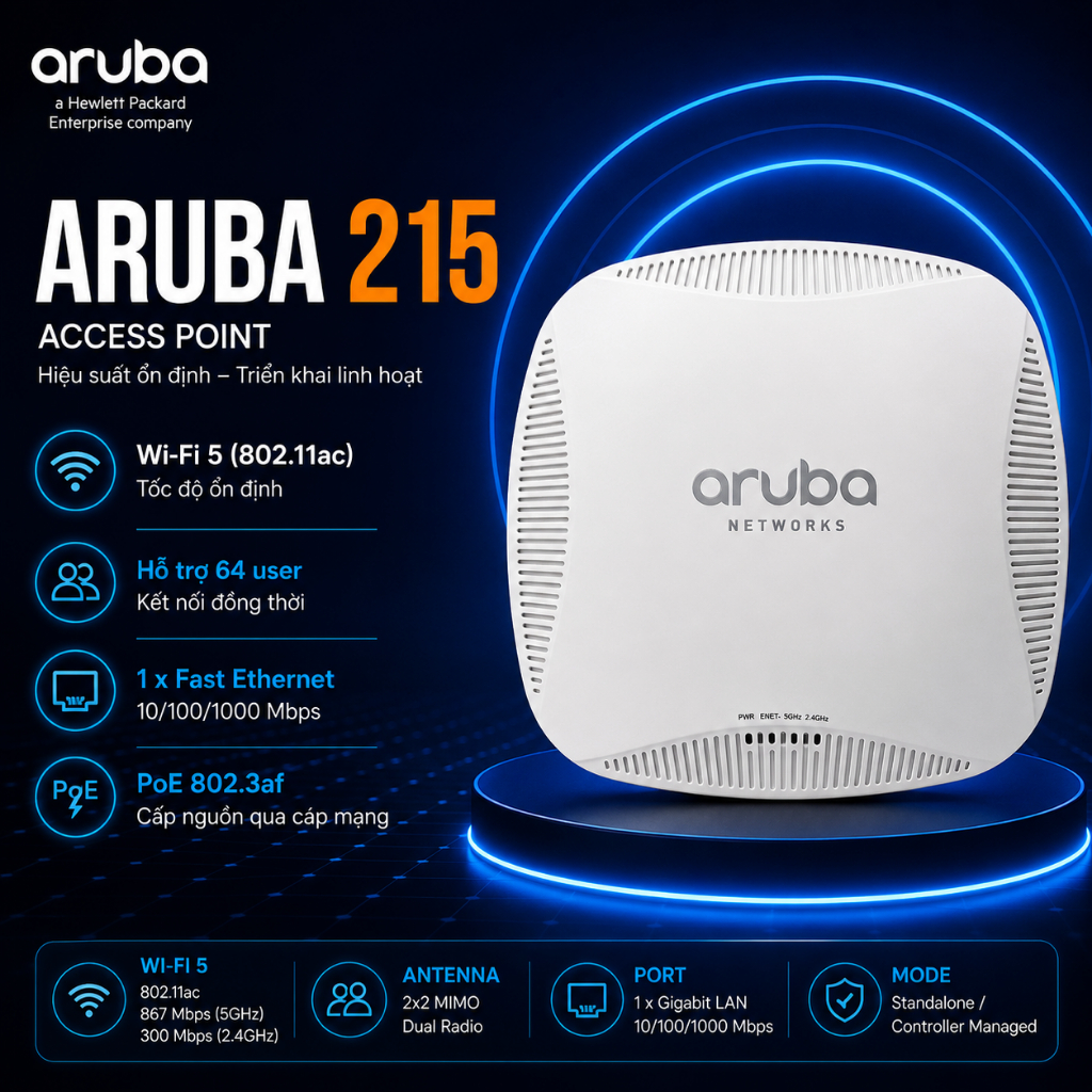 ✅Aruba 215  , Bộ Phát Wifi Chuyên Dụng - Roaming - Mesh , Cung Cấp Wifi , Aruba