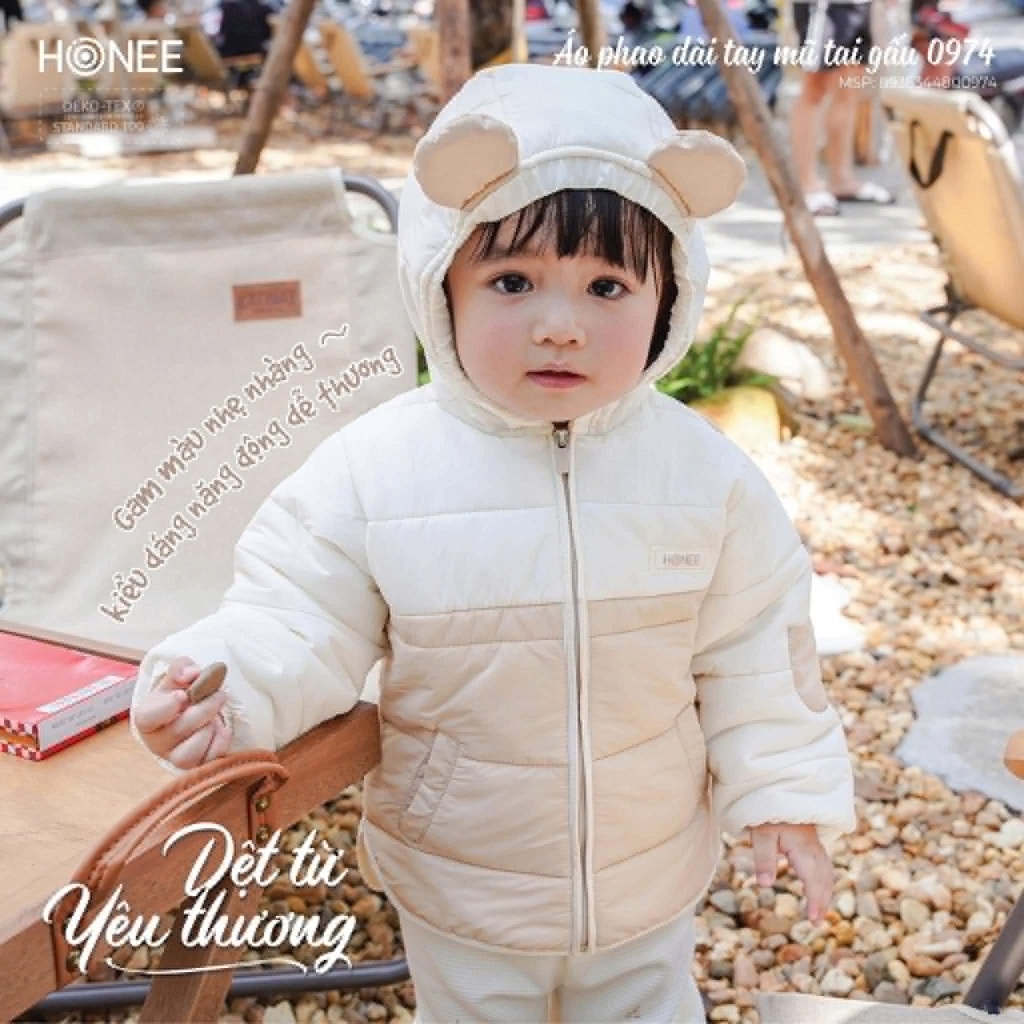 [HONEE/ Chính Hãng] Áo khoác phao, gile phao Honee cho bé trai, bé gái size 12m-4y