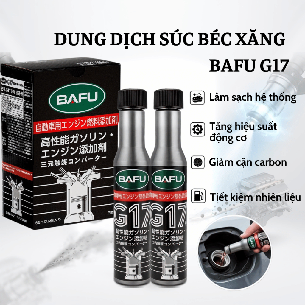 BAFU Dung Dịch Vệ Sinh Kim Phun & Buồng Đốt Cho Xe Máy -GEARSHOP- Chăm Sóc Hệ Thống Nhiên Liệu.