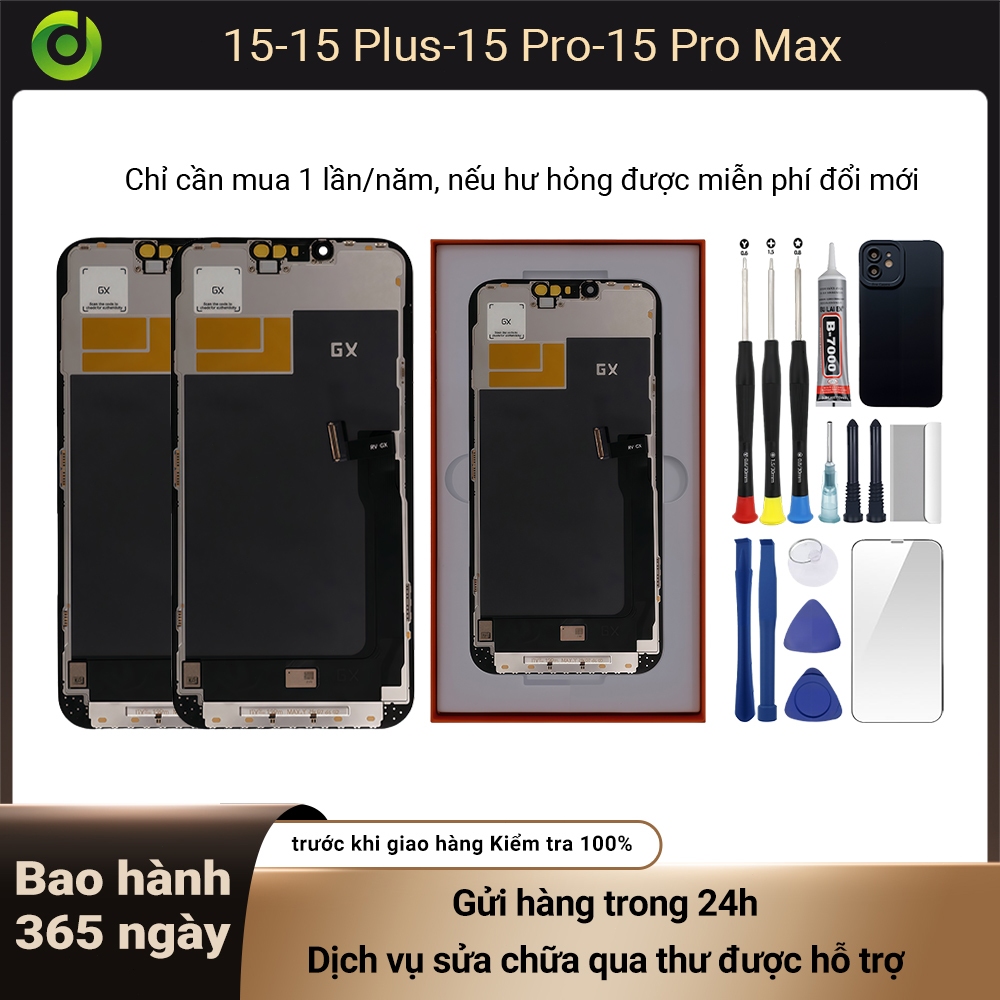 Màn hình GX-HD+ chính hãng tương thích IP 15/15 Plus/15 Pro/15 Pro Max Bảo hành 12T