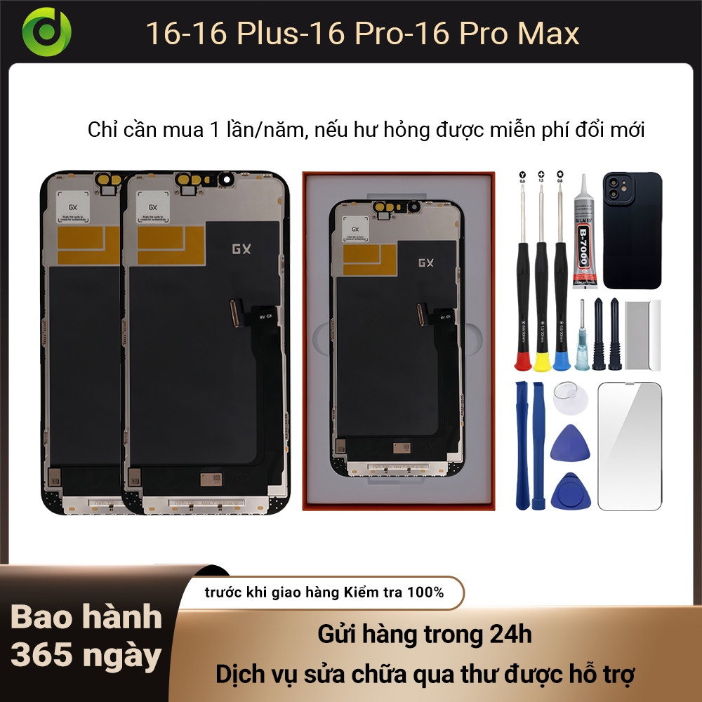 Màn hình GX-HD+ chính hãng tương thích IP 16/16 Plus/16 Pro/16 Pro Max Bảo hành 12T