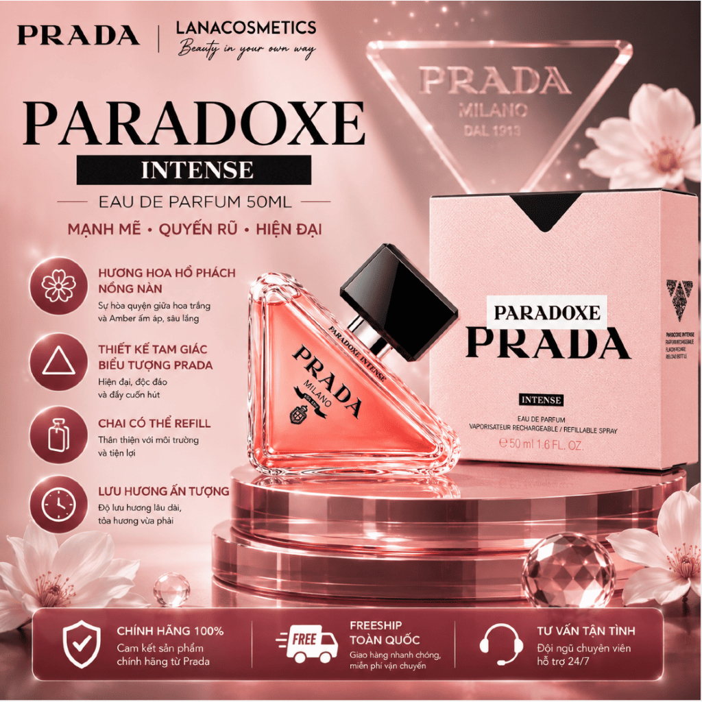 Nước hoa nữ Prada Paradoxe - Intense Vaporisateur Rechargeable - 90ml