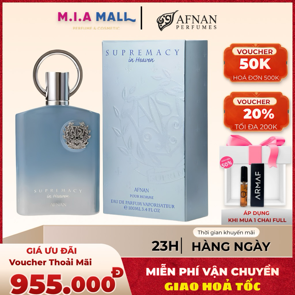 Nước Hoa Nam Afnan Supremacy In Heaven EDP 100ml Hương Cam Chanh Thanh Mát Sang Trọng Lưu Hương Tốt