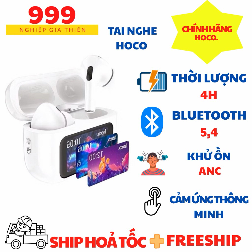 Tai Nghe Bluetooth /HOCO EW72 Chính Hãng – Khử Ồn ANC,Màn Hình Hiển Thị, Pin 4 Giờ