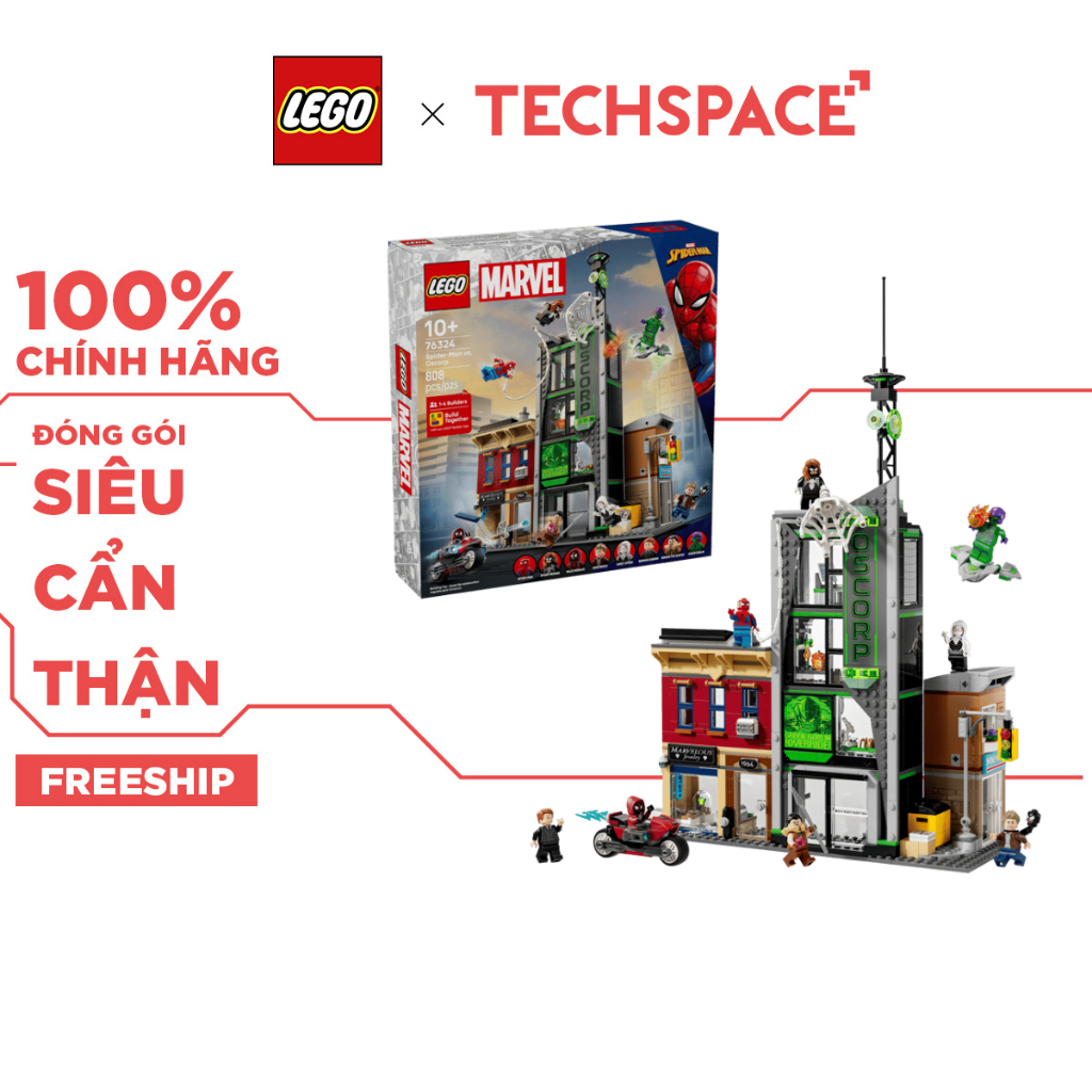 Bộ Mô Hình LEGO Marvel Trận Chiến Spider-Man và Tháp Oscorp #76324