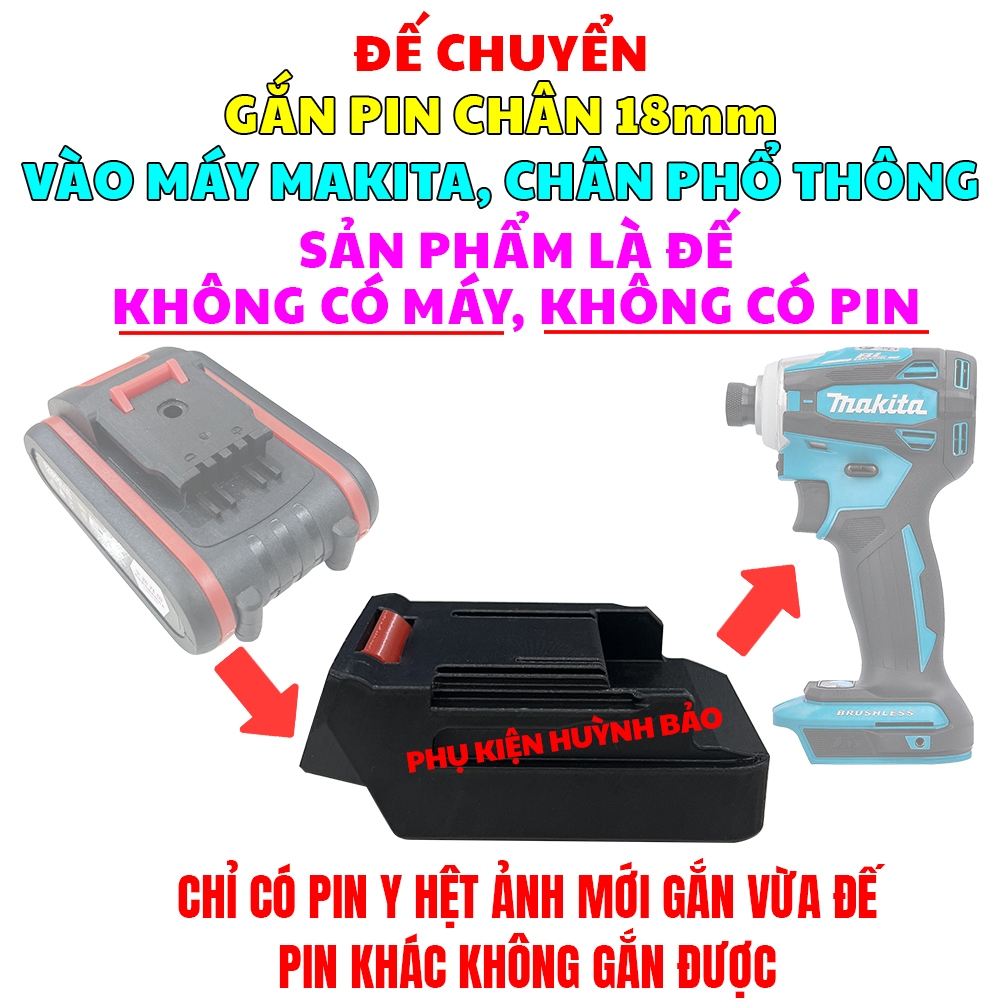 Ngàm Đế Chuyển Pin 18mm Sang Chân Makita 4Cm - HTB
