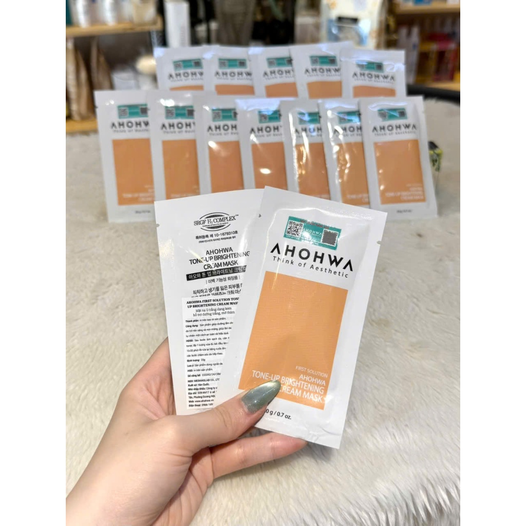 [AHOHWA]Mặt nạ kem ủ trắng Ahohwa Tone-Up Brightening Cream Mask