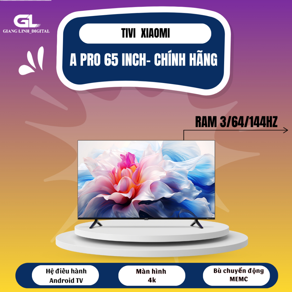 Tivi Redmi A PRO 65 inch Android Tivi 3/64/144hz 4K- giọng nói TV