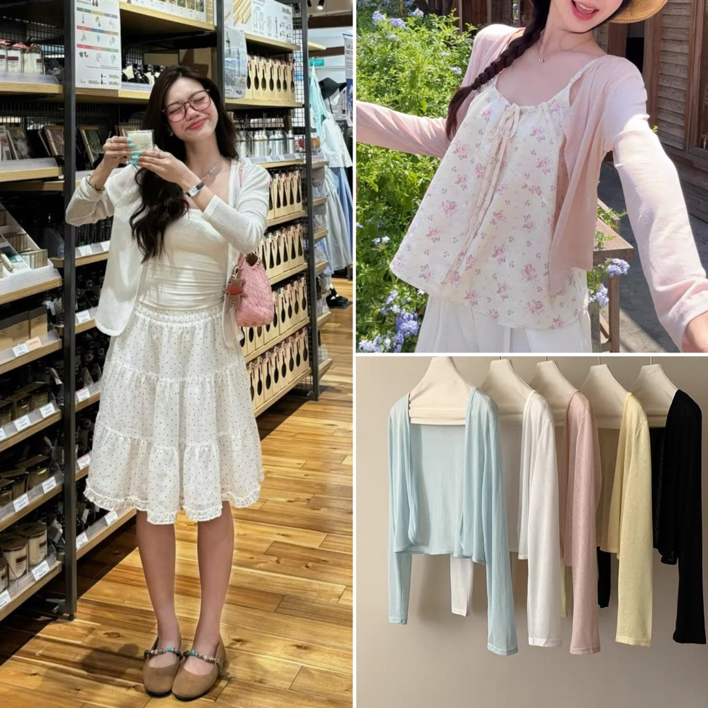 [Chất thun giấy sẵn ship] Áo khoác ngoài - áo cardigan nữ thun giấy mỏng dáng vát cong | BigBuy360 - bigbuy360.vn