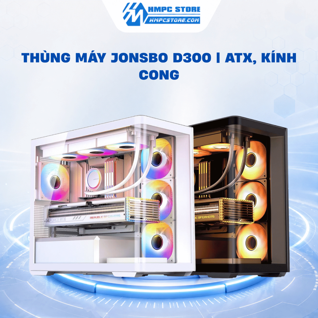 Case - Thùng máy Jonsbo D300 | ATX, kính cong, bảo hành 12 tháng