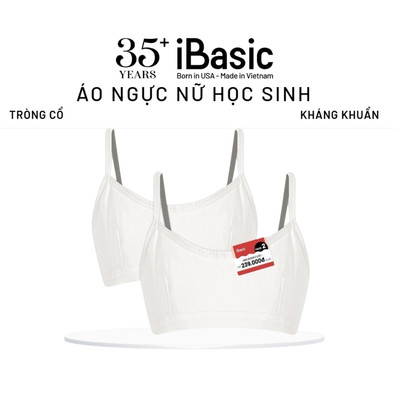 Pack 2 Áo lót nữ học sinh dây nhỏ cotton USA kháng khuẩn iBasic BRAT027-PA2