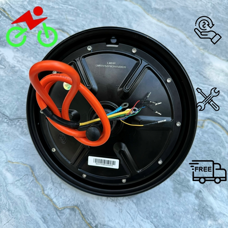 Động Cơ 1500W Phanh Đĩa(1K5) 48/60/72V Vành 10inch Lắp M133,Vespa,V1,K1 Xe Điện (LÕI ĐỒNG 100%) BẢO 