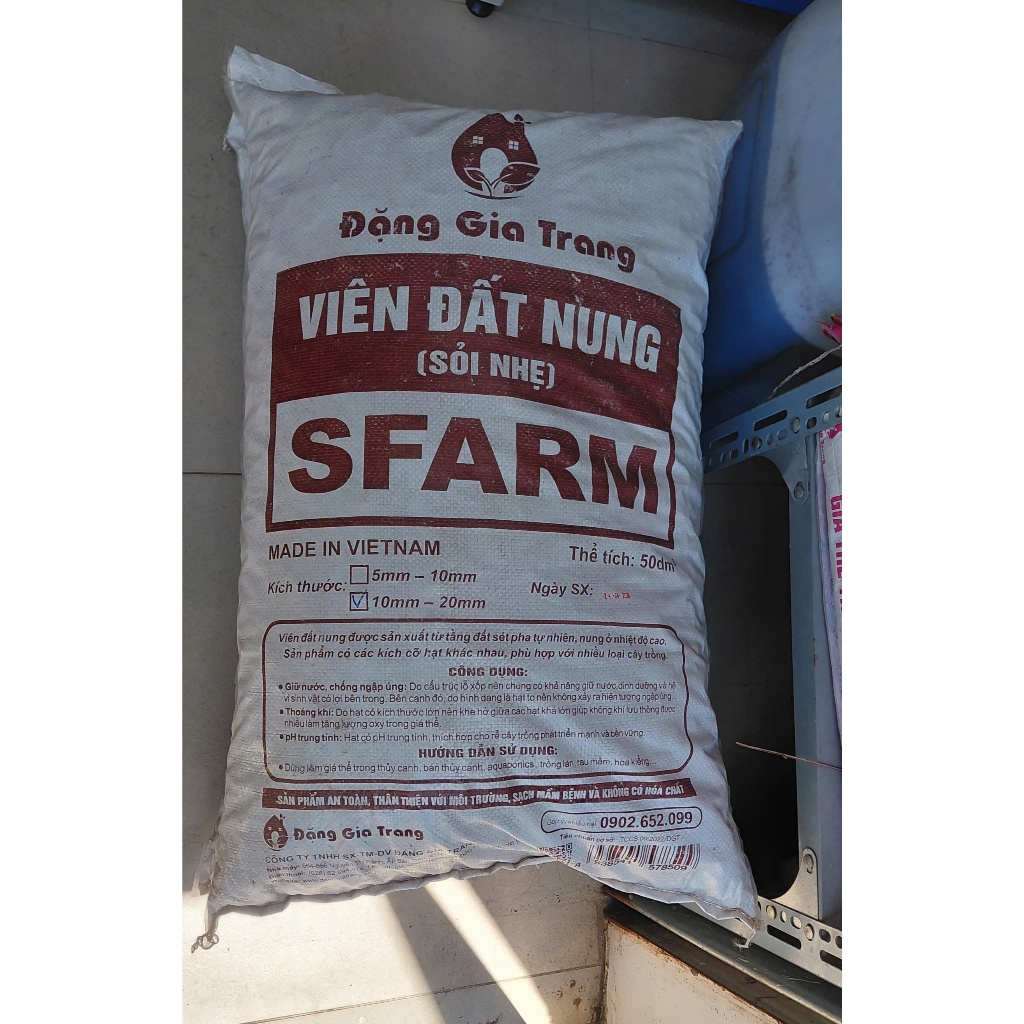 Viên đất nung Sfarm size 1-2cm bao 50dm3