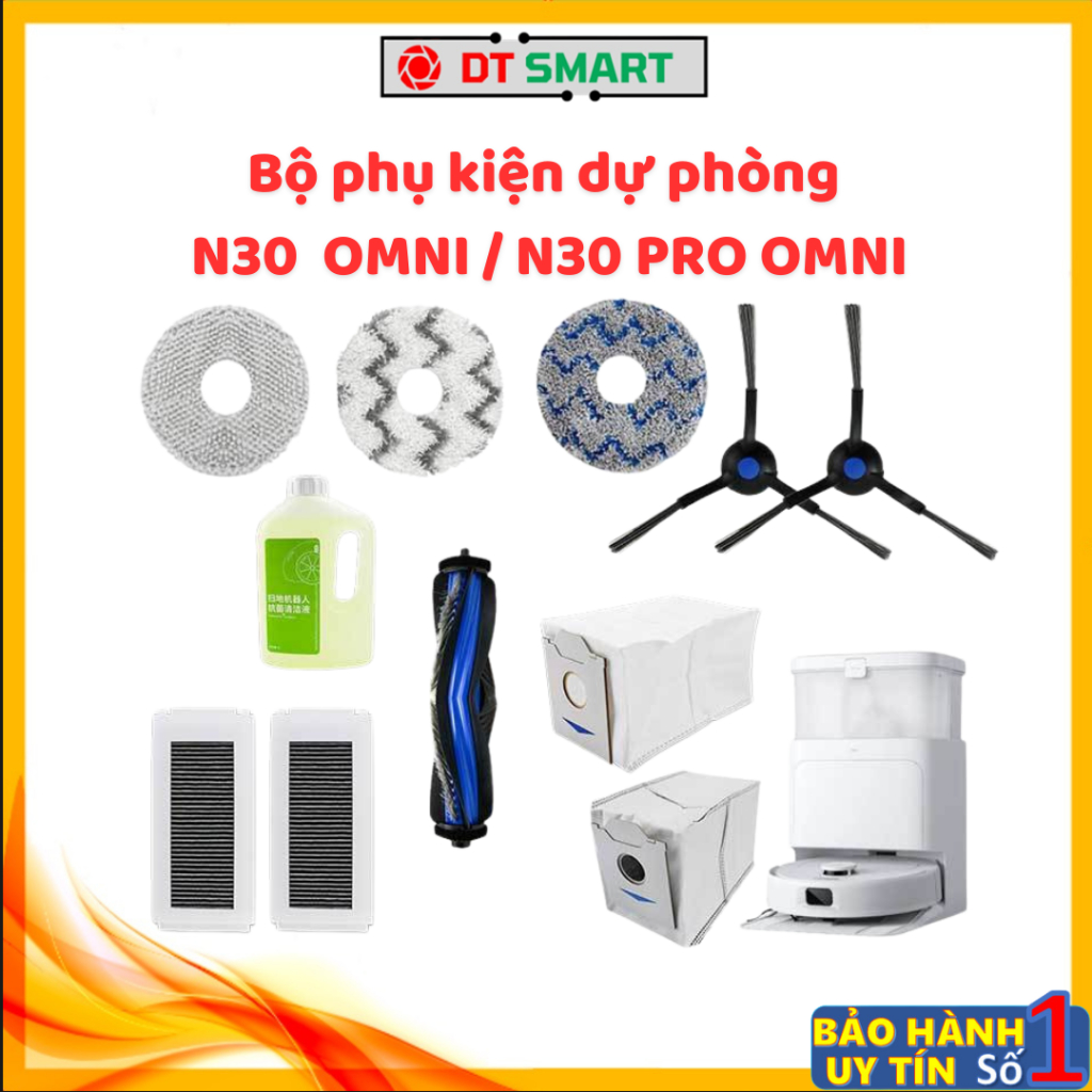 Phụ Kiện Thay Thế Robot Deebot N30 Pro, N30 Omni,  N30 Pro Omni - Chổi Lăn, Chổi Cạnh, Bộ Lọc, Túi Đ