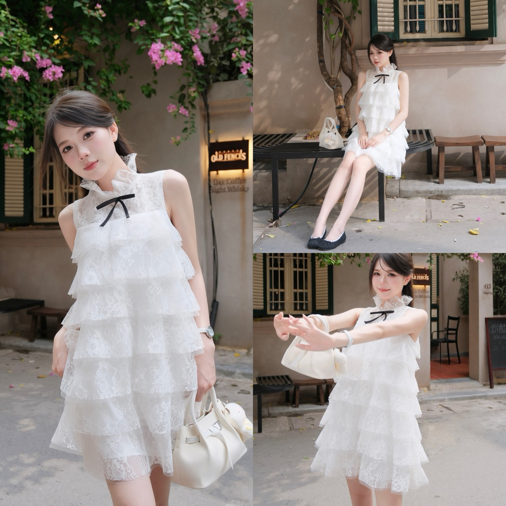 Elisa Dress - Váy Đầm Ren Nhiều Tầng Công Chúa Tiểu Thư Bazizcloset