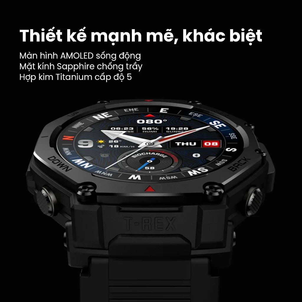 Đồng Hồ Amazfit T-Rex 3 Pro 48mm/44mm - Viền Titanium Cấp 5 Bản Đồ Offline GPS - Bảo Hành 12T | BigBuy360 - bigbuy360.vn