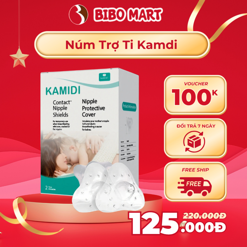 Núm Trợ Ti kamidi Chất Liệu Silicon Co Dãn Mềm Mại Bảo Vệ Đầu Ngực Cho Mẹ
