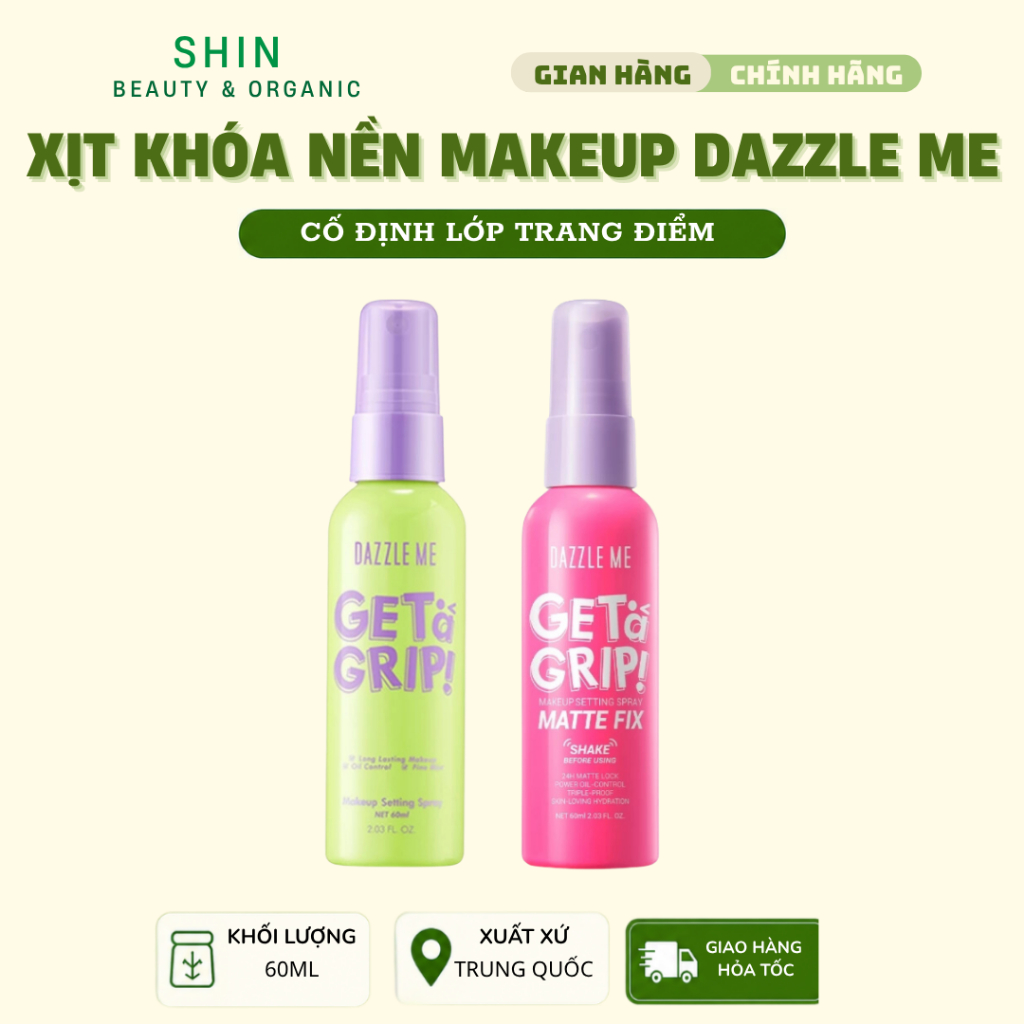 Dazzle Me Xịt Khóa Nền Make Up Setting Spray 60ml